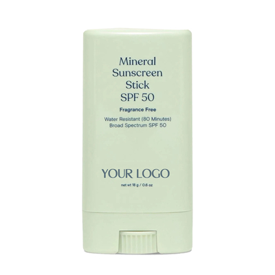 برچسب خصوصی ضد آفتاب معدنی SPF 50 مقاوم در برابر آب حفاظت از طیف گسترده ای از UVA / UVB