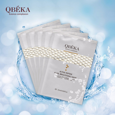 QBEKA فعال پپتید مروارید سفید کننده روشن کننده ماسک 5pcs / جعبه برای تمام انواع پوست