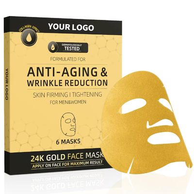 ماسک صورت طلای 24K ارگانیک برای خانه ژل آرام بخش قابل تنظیم کلاژن کریستال زیبایی