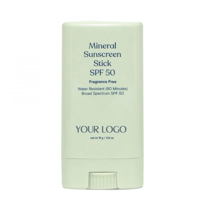 برچسب خصوصی ضد آفتاب معدنی SPF 50 مقاوم در برابر آب حفاظت از طیف گسترده ای از UVA / UVB 0