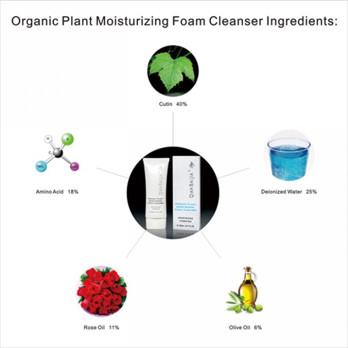 120g حجم فومینگ صورت شستشوی ارگانیک گیاه فرمول مرطوب کننده برای تمام انواع پوست 9