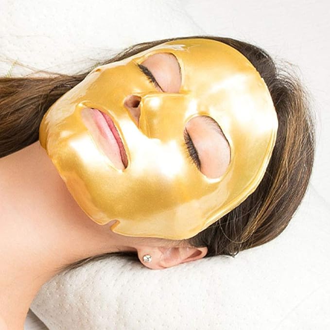 ماسک صورت طلای 24K ارگانیک برای خانه ژل آرام بخش قابل تنظیم کلاژن کریستال زیبایی 3