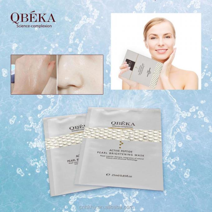 QBEKA فعال پپتید مروارید سفید کننده روشن کننده ماسک 5pcs / جعبه برای تمام انواع پوست 4