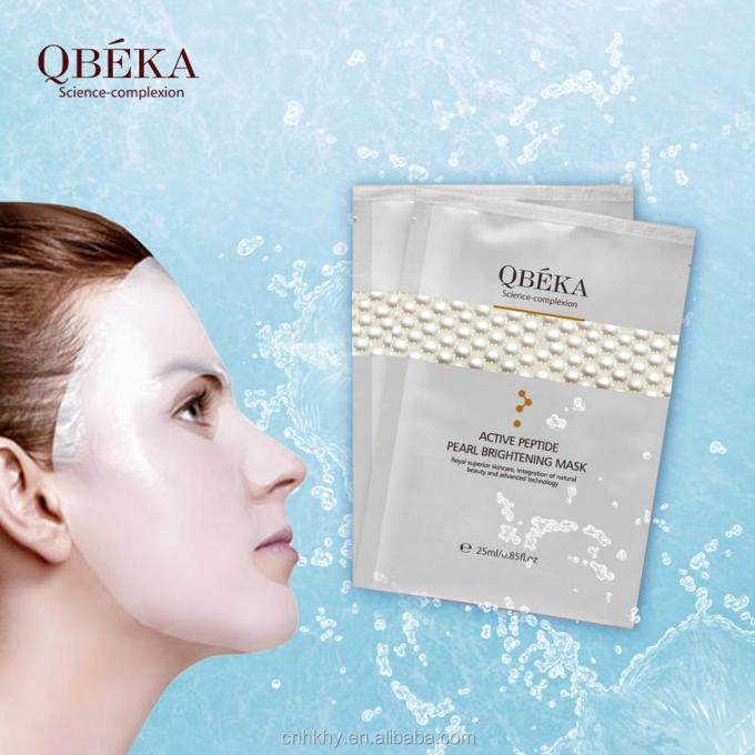 QBEKA فعال پپتید مروارید سفید کننده روشن کننده ماسک 5pcs / جعبه برای تمام انواع پوست 3