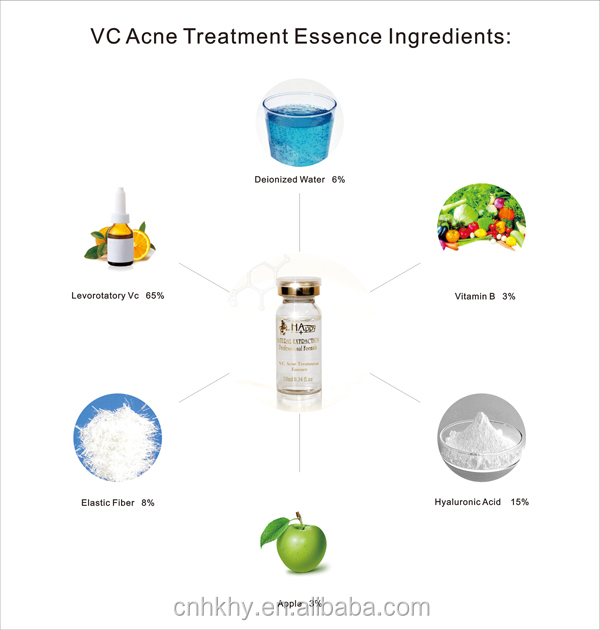 از بین بردن زخم های آکنه با QBEKA خوش آمدید لوازم آرایشی Levorotatory VC اصلی مایع Bio Serum 3