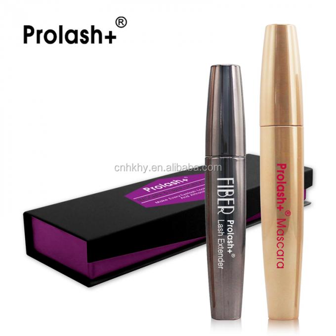 Prolash Mascara Fiber Lash Extender نیم دائمی ضد آب کیت تمدید مژه های سیاه 8